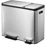 Eko - poubelle à pédale ecocasa 30 + 15 l argenté mat Eko - poubelle à pédale ecocasa 30 + 15 l argenté mat