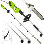 Elagueuse sur perche lectrique 900w - 2 rallonges de 50cm - embout lagueuse - longueur total 3, 04m ...