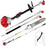 Elagueuse thermique sur perche - moteur 2 temps 52 cm3 - 2 rallonges extensions - longueur totale 4. ...