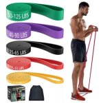 Elastique musculation, 5 niveaux diff�rents �lastique musculation, bande elastique musculation avec poign�es ...