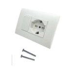 Electraline - plaque prcompose avec 1 prise p40 et 1 prise bivalente blanche - 22120