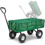 Elem garden technic - chariot de jardin en acier avec bche amovible et benne basculante 108 x 50 x 95cm ...