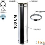 Edilinox ? conduit de fum�e double paroi isol� 100 cm ? inox 304 et 316 ? isolation 25 mm laine de roche ...