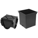 �l�ment d'angle pour caniveau � fente en polypropyl�ne noir ? longueur 10, 70 cm ? largeur 9, 60 cm ? ...