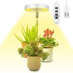 �l�vent lumi�re plantes, lampe de croissance led � spectre complet r�glable en hauteur pour petites plantes, ...