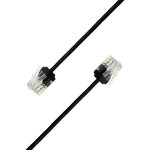 Elfcam - c�ble ethernet rj45 cat 6a ultra slim 15m noir 10gbps 500mhz 32awg od 2, 8mm haut d�bit pour ...