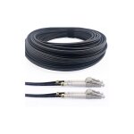 Elfcam - 60m c�ble � fibre optique en acier blind� pour ext�rieur et int�rieur lc / upc � lc / upc om3 ...