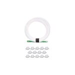 Cable a fibre optique sc / apc a sc / apc monomode avec 25 pieces clips de cable adhesif, jarretiere ...
