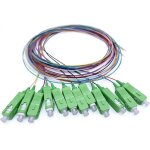 Elfcam - pigtail  fibre optique  code couleur 12 fibres sc / apc monomode sans gaine, 1m / 0. 9mm