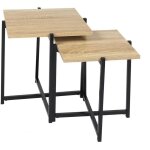 Altobuy - elias - lot de 2 tables basses gigogne plateau mdf aspect bois pi�tement m�tal