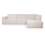 Mobilier deco - elia - canapé d'angle en tissu beige - angle droit Mobilier deco - elia - canapé d'angle en tissu beige - angle droit