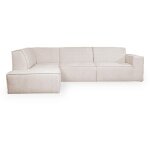Mobilier deco - elia - canapé d'angle en tissu beige - angle gauche Mobilier deco - elia - canapé d'angle en tissu beige - angle gauche