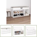 Eliauk - the living store banc à chaussures coussin blanc 104x30x49 cm bois d'ingénierie - banc à chaussures ... Eliauk - the living store banc à chaussures coussin blanc 104x30x49 cm bois d'ingénierie - banc à chaussures ...