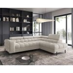 Bestmobilier - elisa - canap d'angle droit 5 places convertible avec coffre et ttires rglables en ...