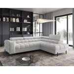Bestmobilier - elisa - canap d'angle droit 5 places convertible avec coffre et ttires rglables en ...