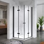 Saniverre - eliza - black cabine de douche noire 80x80 cm h. 190 pivotante - pliante verre 6 mm