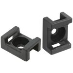 Embase simple pour collier 9 mm noir sachet de 100