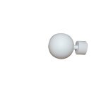 Embouts barre rideaux boule �28mm blanc mat - inventiv