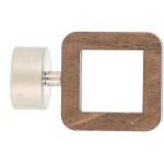 Embout de barre � rideaux carr� ajour� inventiv - ch�ne fonc� - �35 mm