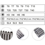 Embouts de tournevis 21 pi�ces, embout de vissage magnetique 100mm long, torx t6 - t40, hexagonal 3mm ...