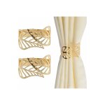 Embrasse de rideaux, 2 pièces métal créatif rideau corde boucles feuille creuse pince à rideau décorative ... Embrasse de rideaux, 2 pièces métal créatif rideau corde boucles feuille creuse pince à rideau décorative ...
