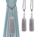 Embrasses de rideaux en corde et pompon argent� pour rideaux embrasses de rideaux d�coratives en cristal ...