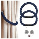 Embrasses de rideaux magntiques (bleues), modernes et simples avec aimant puissant, embrasses de rideaux ...