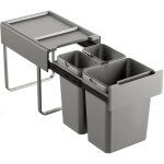 Svita emcombo40 poubelle encastrable 30l (2x10l + 20l) 3 compartiments avec couvercle syst�me de tri ...
