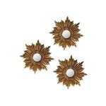 Emde - lot de 3 miroirs soleil dor� diam ext 14, 5cm