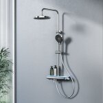 Emke - colonne de douche thermostat, système de douche avec thermostat, avec étagère, 3 types de jets, ... Emke - colonne de douche thermostat, système de douche avec thermostat, avec étagère, 3 types de jets, ...