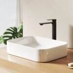 Emke lavabo � poser en c�ramique, rectangulaire blanc brillant vasque pour salle de bain, 505x370x110 ...
