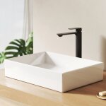 Emke lavabo � poser en c�ramique, rectangulaire blanc brillant vasque pour salle de bain, 510x370x110 ...