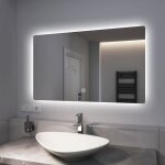 Emke miroir lumineux salle de bain r�tro - �clairage 100x60cm, miroir led avec interrupteur tactile, ...