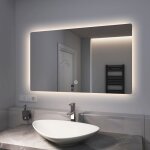 Emke miroir lumineux salle de bain r�tro - �clairage 100x60cm, miroir led avec interrupteur tactile, ...