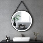 Miroir lumineux de salle de bain rond avec interrupteur tactile, 3 couleurs de lumière variable, cadre ... Miroir lumineux de salle de bain rond avec interrupteur tactile, 3 couleurs de lumière variable, cadre ...