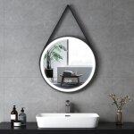 Miroir lumineux de salle de bain rond avec interrupteur tactile, 3 couleurs de lumière variable, cadre ... Miroir lumineux de salle de bain rond avec interrupteur tactile, 3 couleurs de lumière variable, cadre ...