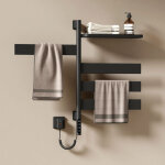 Emke radiateur s�che - serviettes �lectrique pivotant 180�, 760�450�140 mm, avec �tag�re de rangement, ...