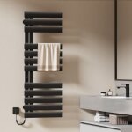 Emke radiateur s�che - serviettes �lectrique salle de bain avec thermostat, panneau chauffant, minuterie, ...