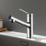 Emke - robinet de cuisine chrom, douchette extractible, affichage temprature led, bec pivotant  360 ...