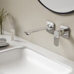 Emke - robinet lavabo mural, robinet cuisine salle bain montage mural avec a�rateur, corps en laiton, ...