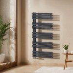 Emke s�che - serviette eau chaude, s�che - serviettes tube rond, 1265x600mm anthracite