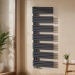 Emke - sche - serviette eau chaude, sche - serviettes tube rond, 1660x600mm anthracite