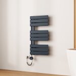 Emke s�che - serviettes �lectrique � thermostat, minuterie et puissance r�glable, anthracite 400w 762x400 ...