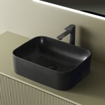 Emke - vasque  poser salle de bain en cramique, lavabo rectangulaire en cramique, gris mat, 505 x ...