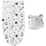 Emmaillotage r�glable + bonnet assorti, convient d�s la naissance, gigoteuse unisexe