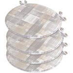 Emmevi mv s. p. a. - lot de 4 coussins de chaise rond coton avec lacets lavable doux housse de chaise ...