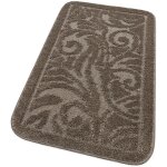 Emmevi mv s. p. a. - tapis de bain tapis de douche doux lavable absorbant baroque damass marron - 50x80 ...