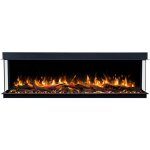 Emotion flame solis 90 - 750 / 1500 w - chemin�e �lectrique � 3 c�t�s - feu premium, encastrable - 90x30x46 ...