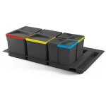 Jamais utilis] emuca kit de poubelles 2x12 l 2x6 l module 900 mm plastique gris anthracite