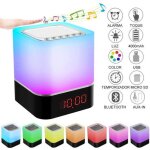 Enceinte bluetooth , haut - parleur portable sans - fil lumi�res led changement rvb lampe de chevet chambre ...